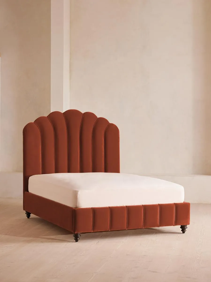 Manette Bed, Double, Velvet Rust
