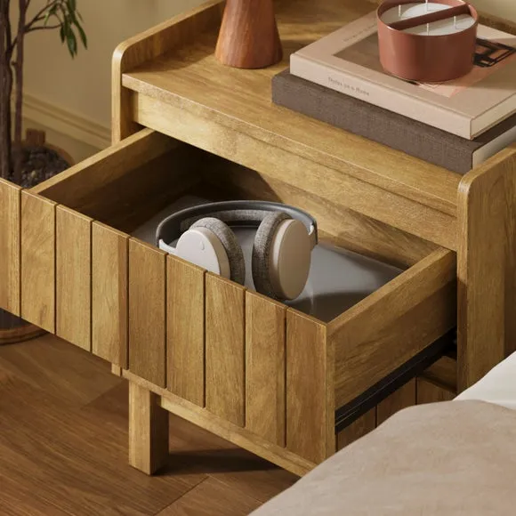 Humphrey 2 Drawer Bedside, Mango Wood Effect 3