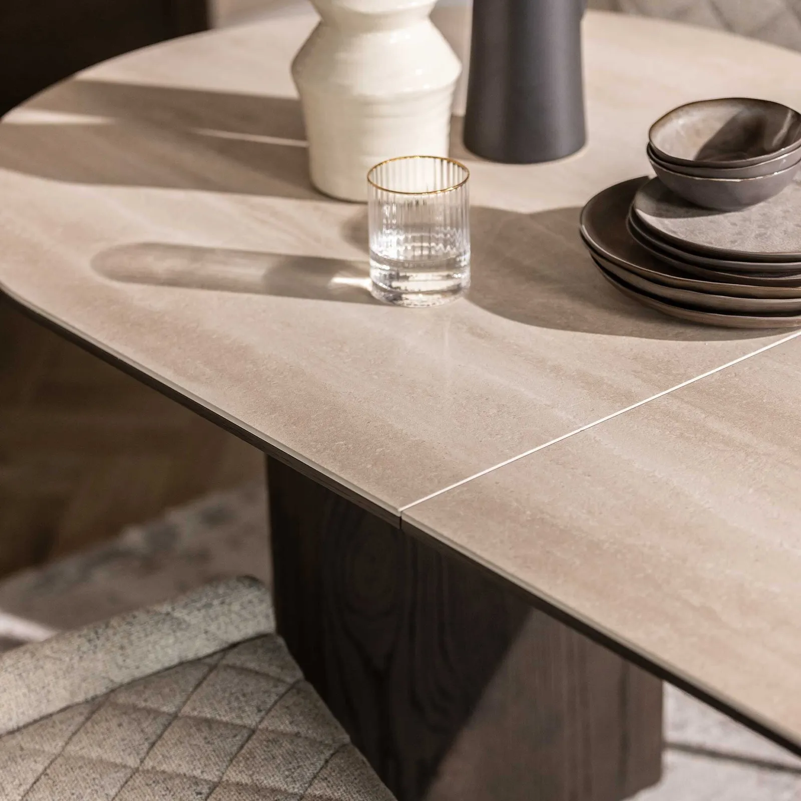 Kita Extending Dining Table, Round, Wood | Barker & Stonehouse 3