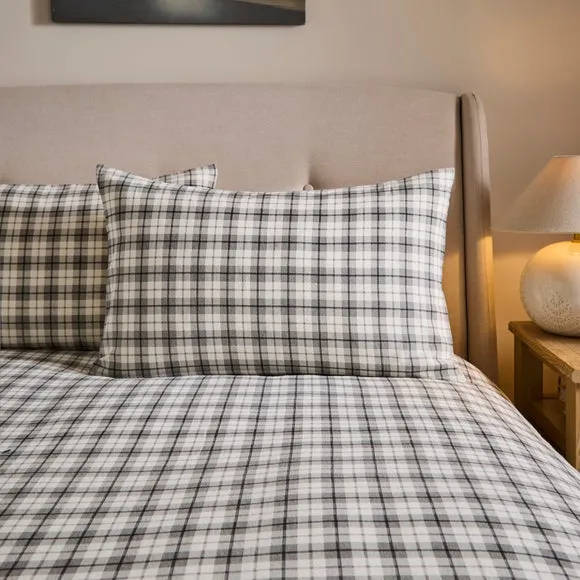 Salvage Yard Check 100% Brushed Cotton Duvet Cover & Pillowcase Set 5
