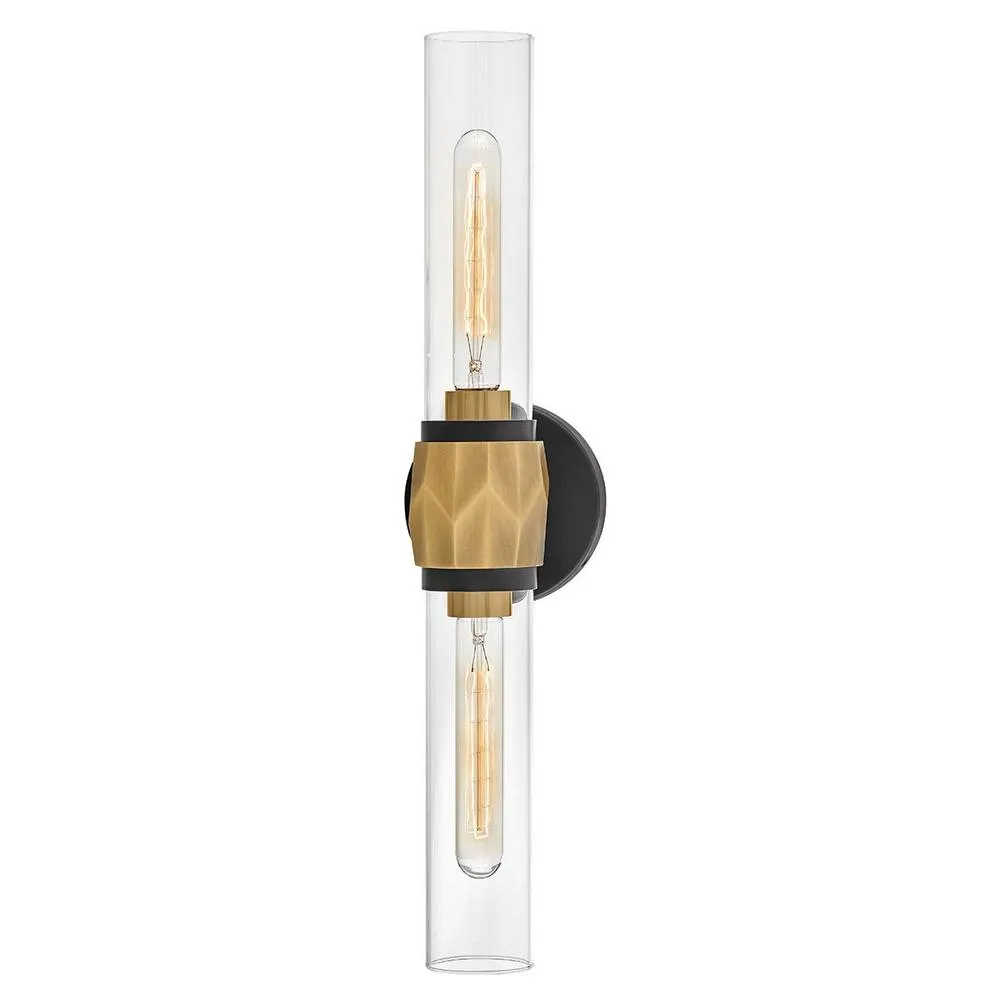 Netlighting Hinkley Ellison Bathroom Wall Lamp Black Heritage Brass IP44 2x E27 5