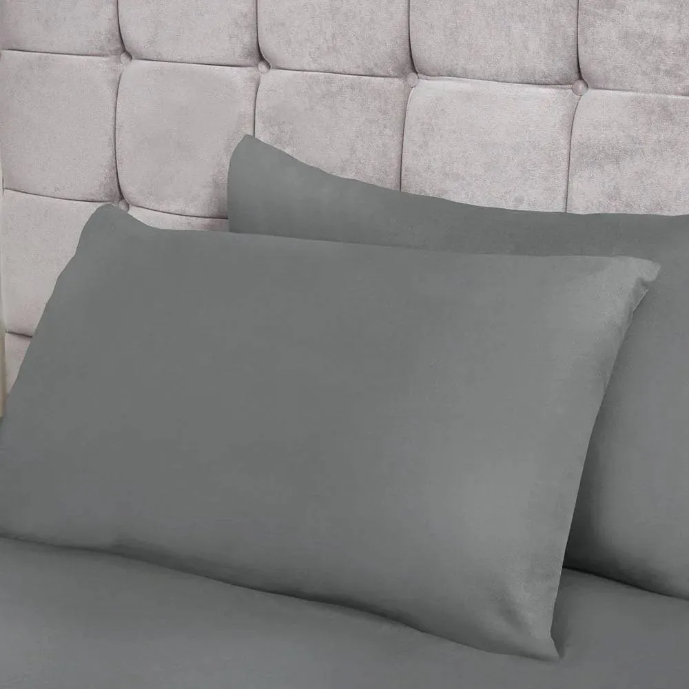 Voltico Soft Touch Pillowcase Pair Easy Care Non Iron - Grey White Black