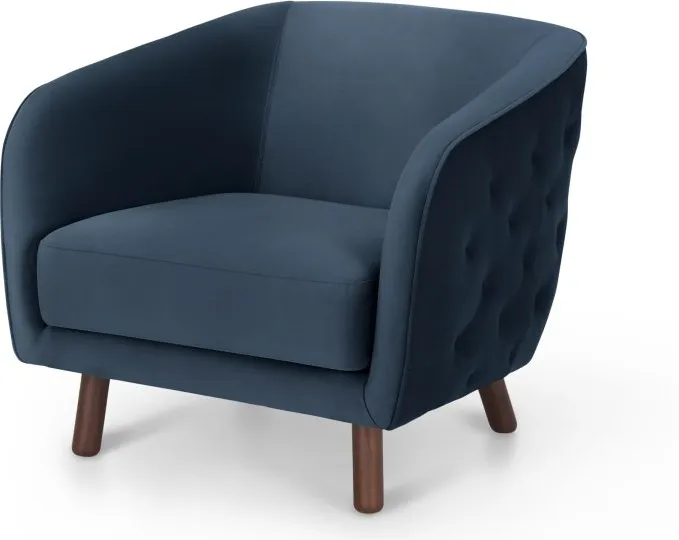 Esther Accent Armchair, Sapphire Blue Velvet