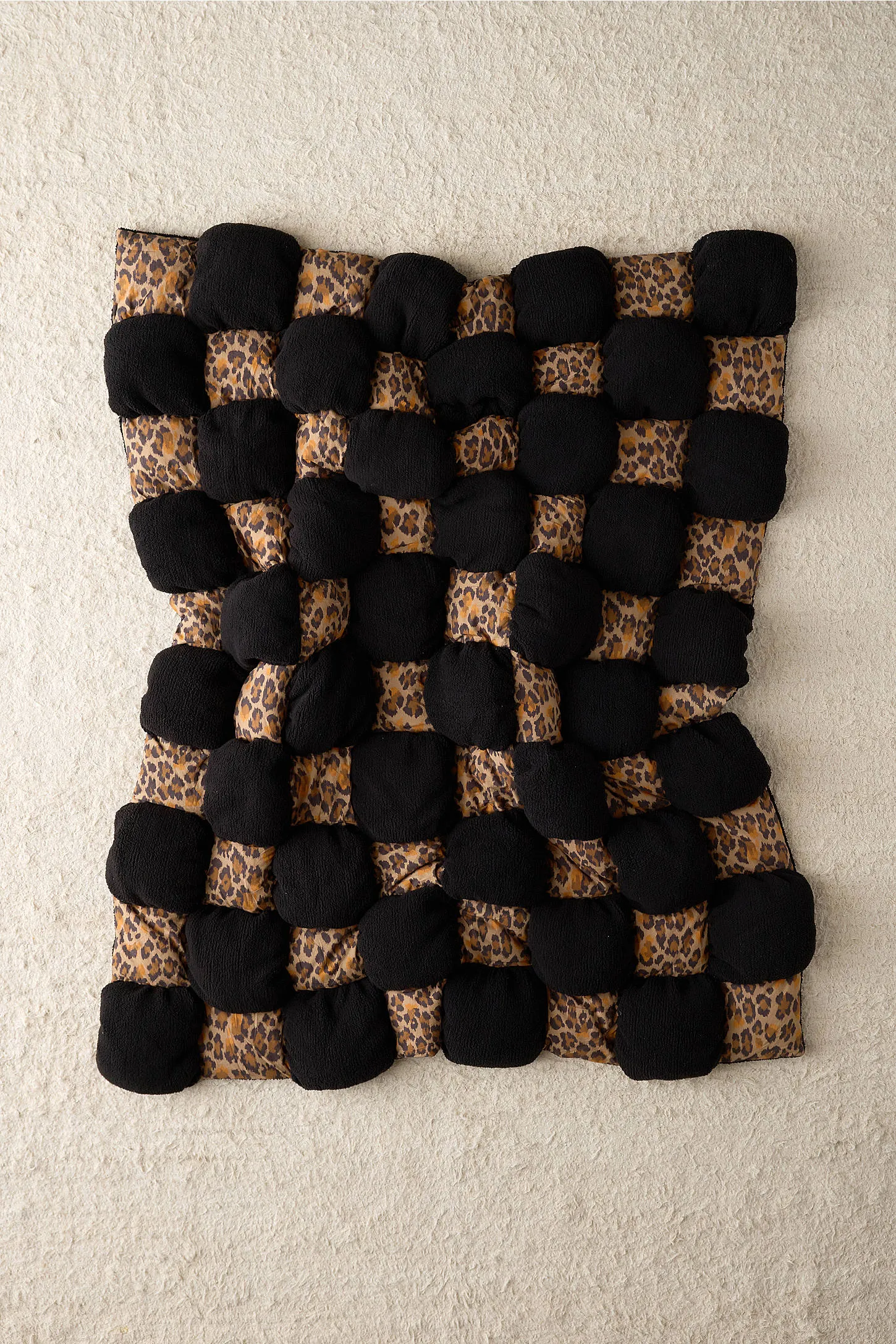 Leopard Sherpa Puff Throw