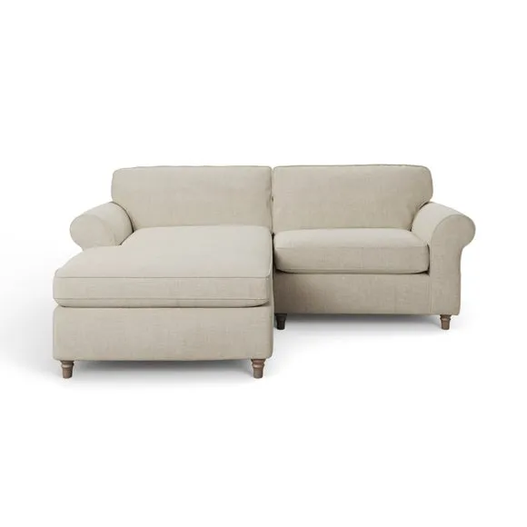Flori Tonal Plush Chenille Corner Chaise Sofa 6