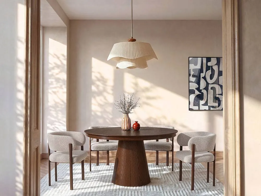 Vente-unique Extendable Dining Table for 4 To 10 People Ash Veneer - Dark Natural in Walnut 3