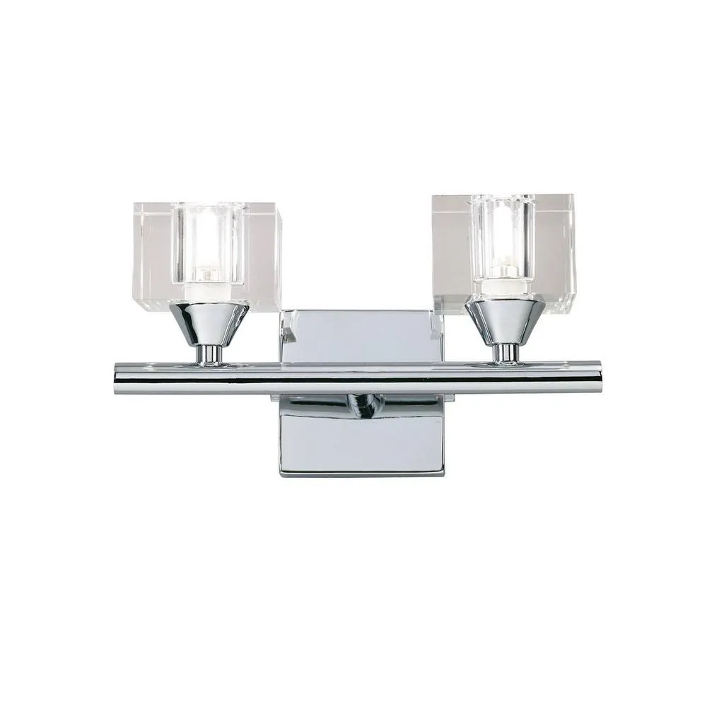 Netlighting Cuadrax Wall Lamp 2 Light G9 Polished Chrome in Silver