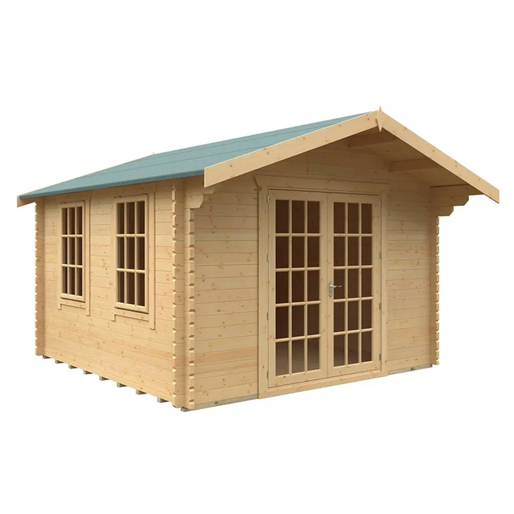 Buttercup Farm 12x12w The Lotherton Plus 44mm Cabin - L355 x W355 x H271.9 cm in Natural
