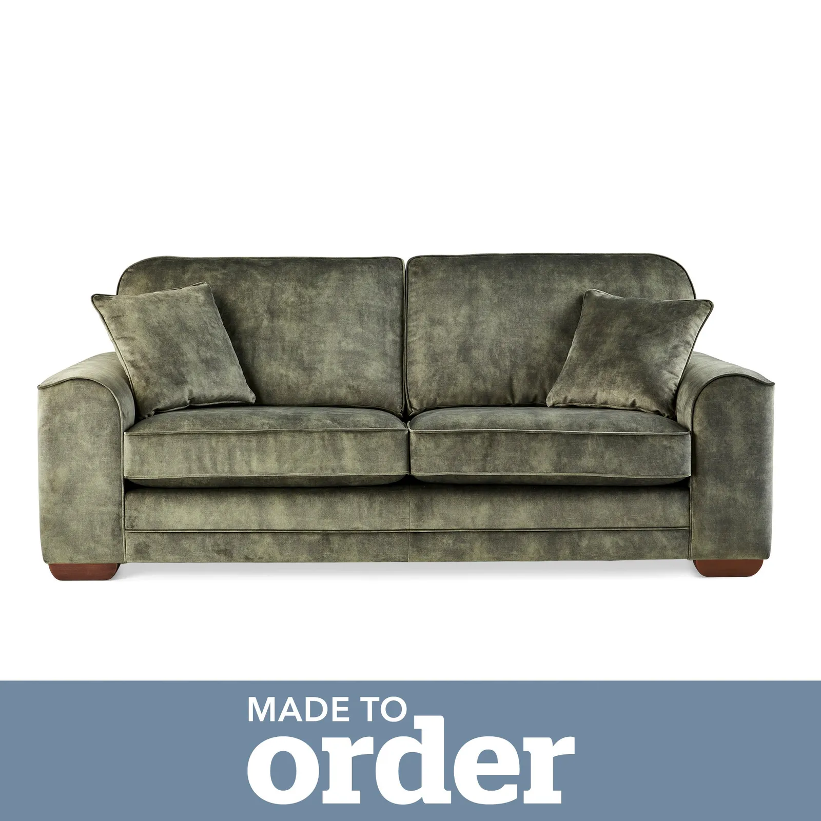 Morello 3 Seater Sofa Slub Velvet Slub Velvet Forest Green
