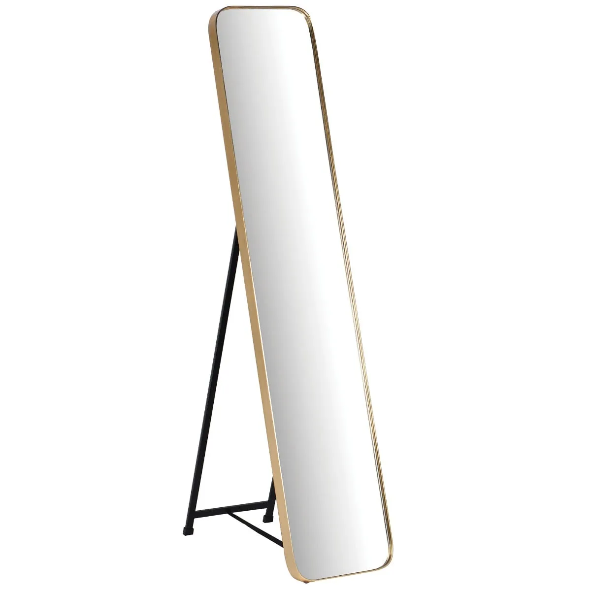 Gold Frame Floor Mirror, Square Glass | Barker & Stonehouse