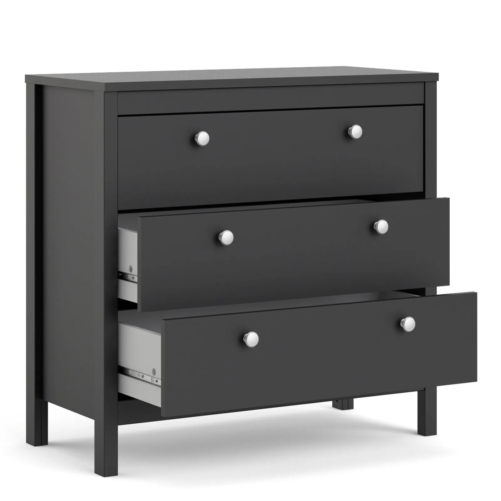 Furniture To Go Madrid Chest 3 Drawers in Black 4