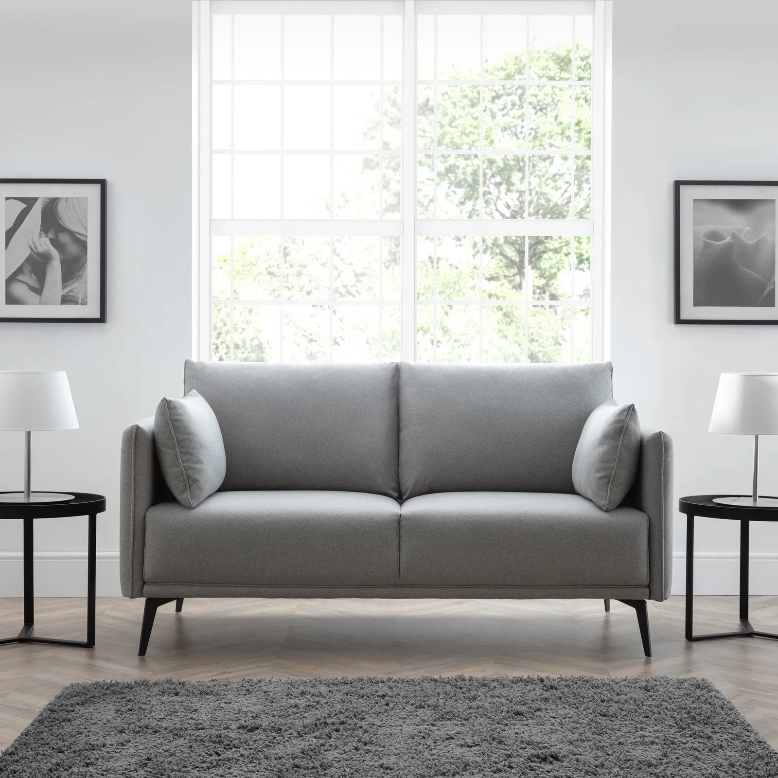 Rohe Fabric 2 Seater Sofa Platinum