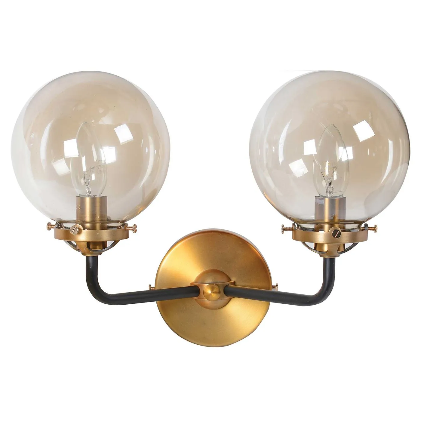 Smoked Double Ball Wall Light Metal | Barker & Stonehouse