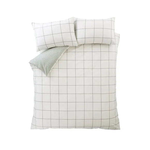 Bianca Fine Linens Regal Check 100% Brushed Cotton Duvet Cover & Pillowcase Set 6