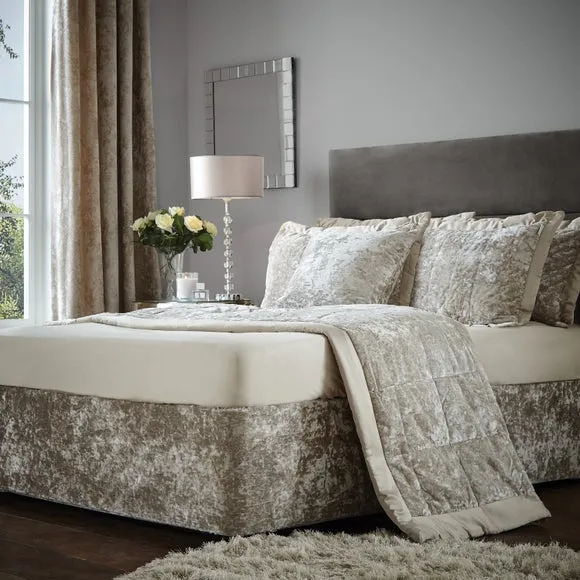 Catherine Lansfield Crushed Velvet Divan Base Bed Wrap 1