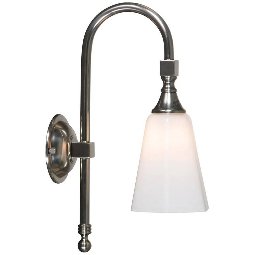 Netlighting Classic Bathroom Wall Light Satin Nickel IP44 in Grey