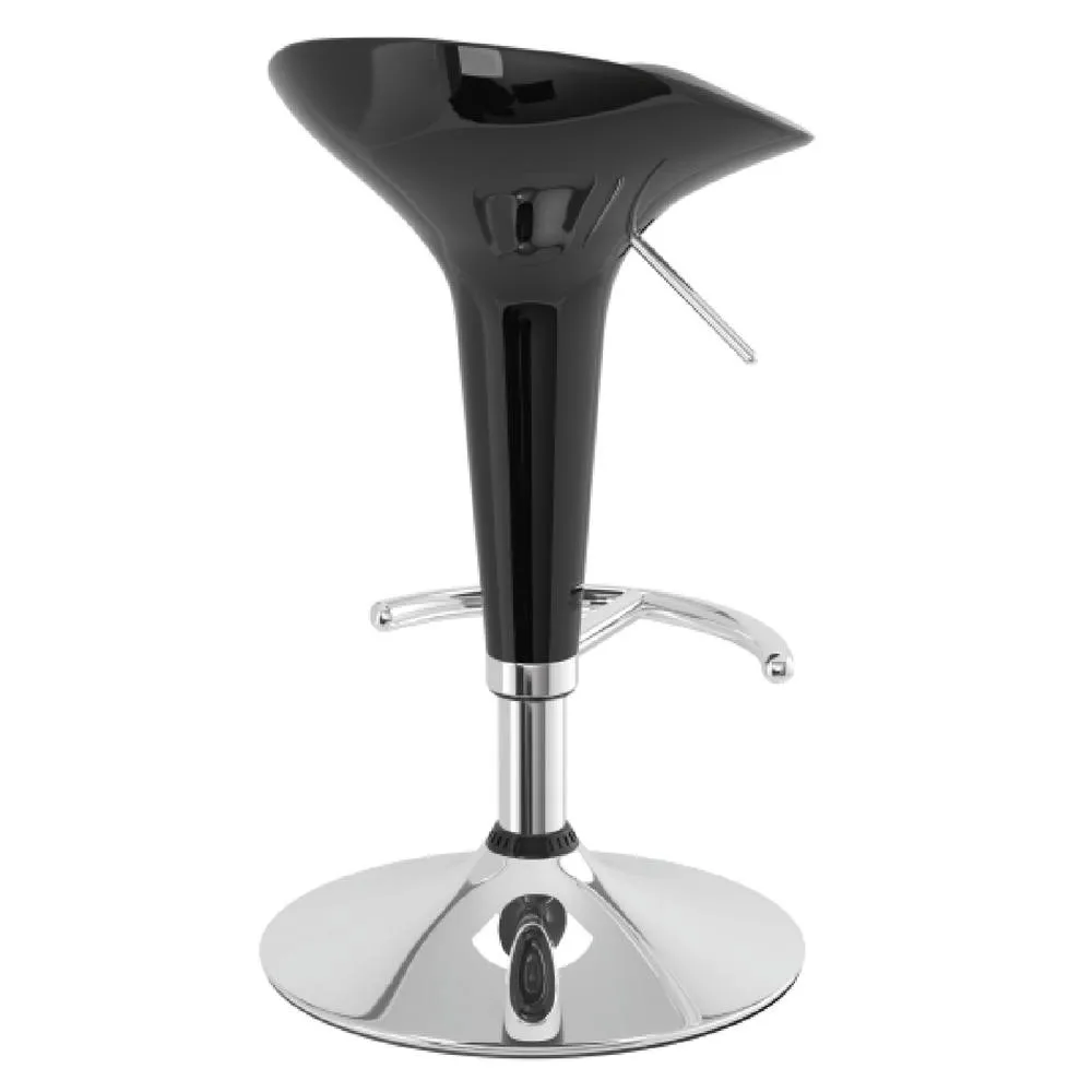 netfurniture classic kitchen breakfast bar black stool height adjustable gloss seat 6