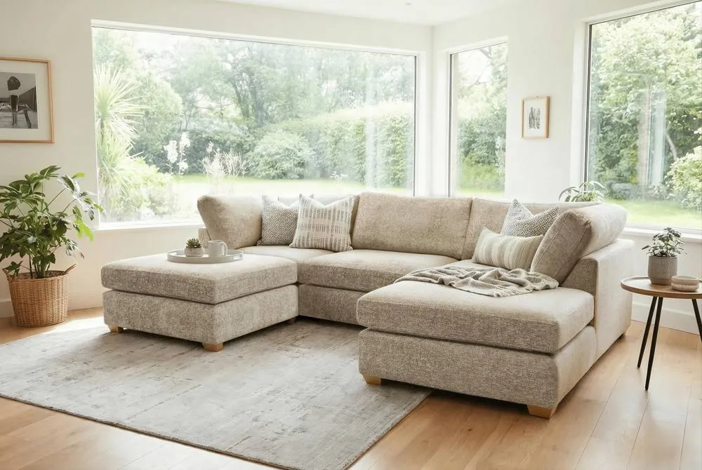 The Great Sofa Company Hyde U Shape Corner Sofa in Stone 5