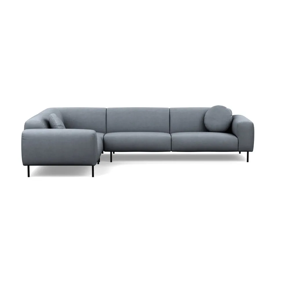 Heal's Luna Medium Left Hand Facing Corner Sofa Siena Cotton Shale Grey Black