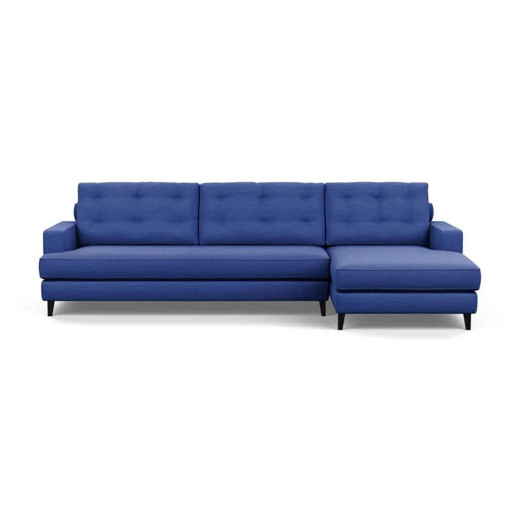 Heal's Mistral Right Hand Facing Corner Sofa Brushed Cotton Cobalt Black Feet