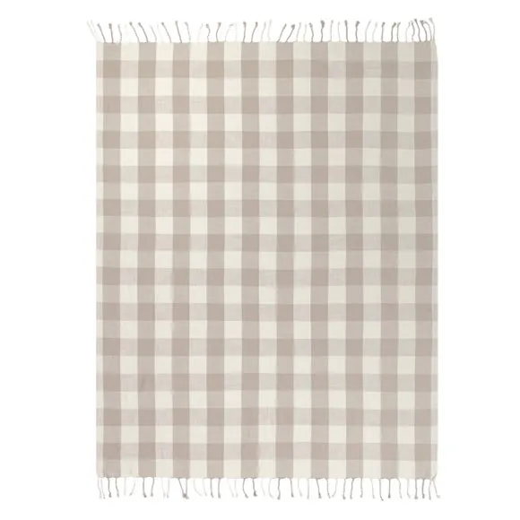 Yard Chesil Check Cotton Throw Blanket 130cm x 170cm 3