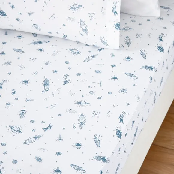 Set of 2 To The Moon Fitted Bed Sheet 2