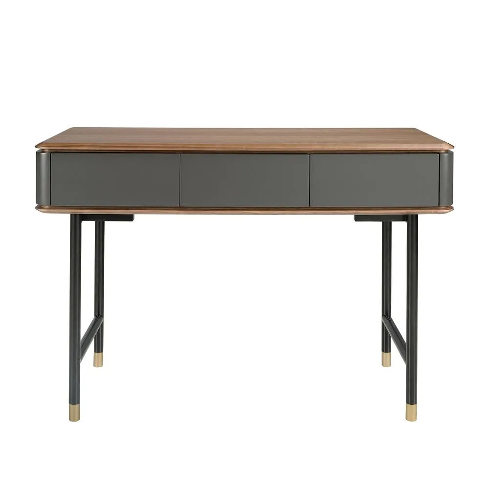 Angel Cerda Rectangular Console Table, Walnut Veneer Top, Matt in Dark Grey 2