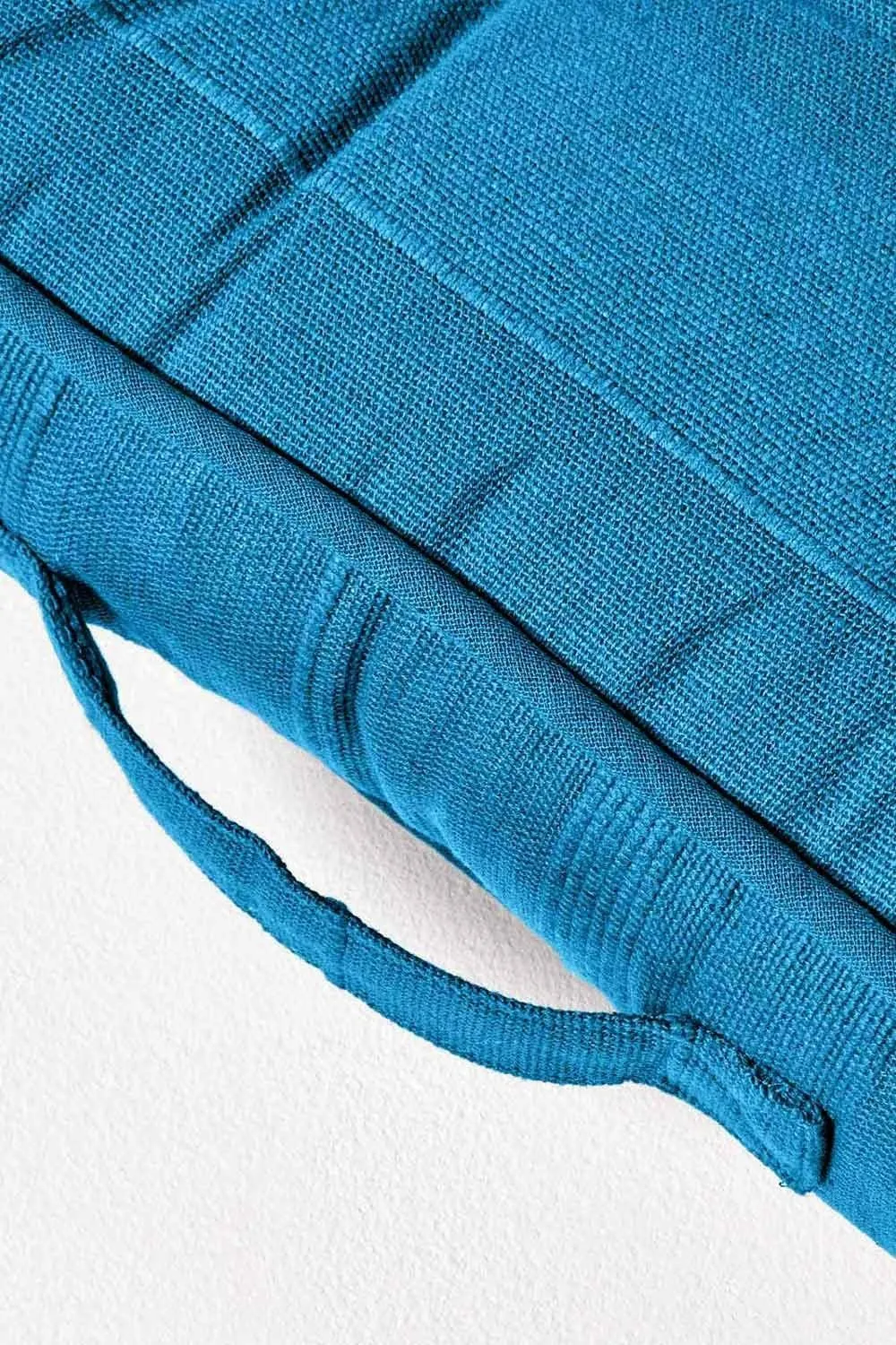 Homescapes Rajput Ribbed Cotton Floor Cushion in Teal 4
