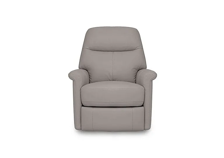 Compact Collection Lille Leather Rocker Swivel Chair with Power Recliner - Silver Grey