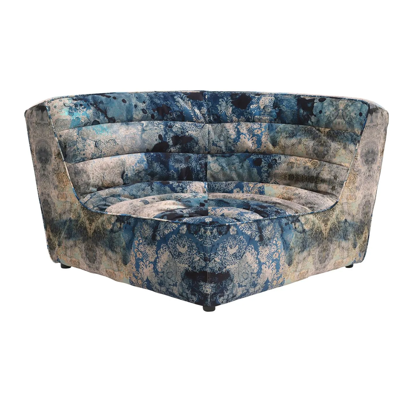 Timothy Oulton Shabby Sectional Corner, Faded and Degraded Melting Paisley