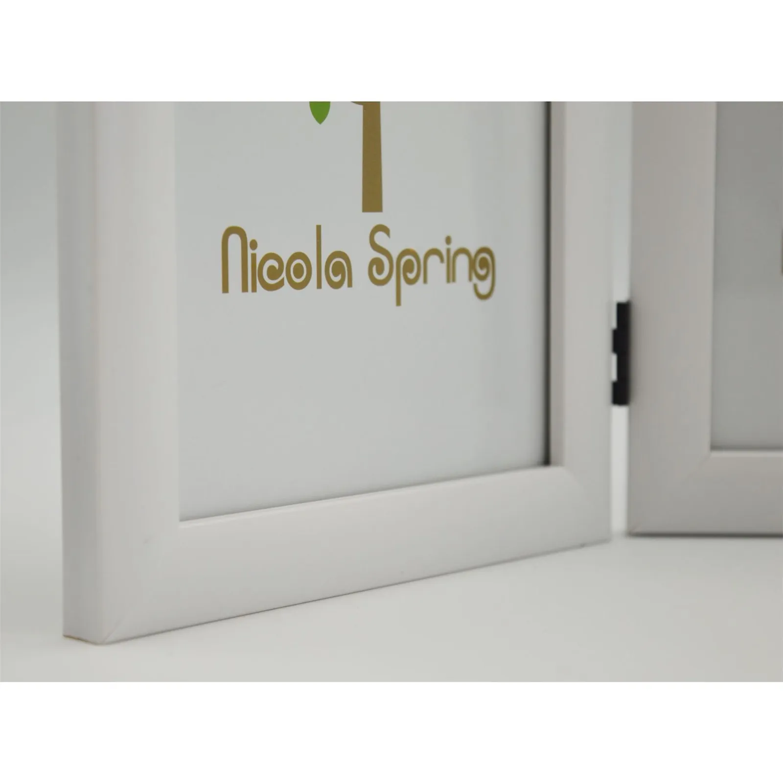 Nicola Spring Folding 2 Photo Frames - 5 x 7" - Black - Pack of 2 in White 5
