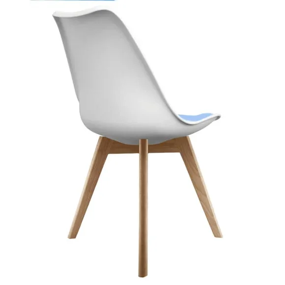 Fusion Living Soho White Plastic Dining Chair with Squared Legs 5
