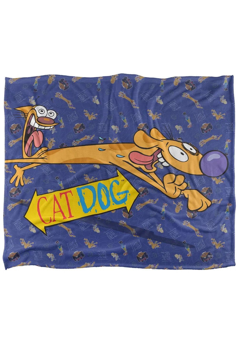 Nickelodeon Catdog Running & Screaming Silky Touch Super Soft Throw Blanket 152 X 127 cm in White