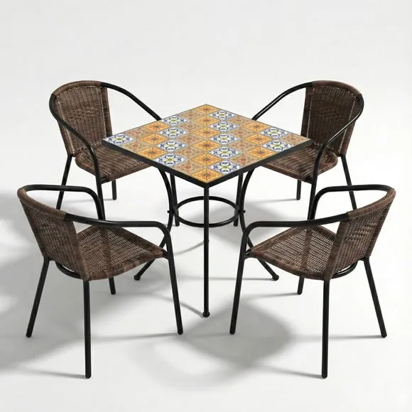Summer Terrace Torrington Square Patio Table with 4 Springdale Chairs 2