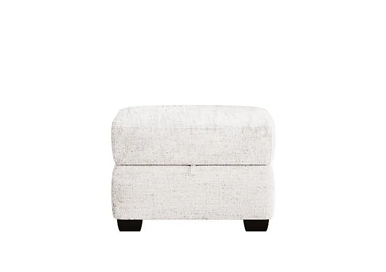 Hollywood Fabric Storage Footstool - Frost