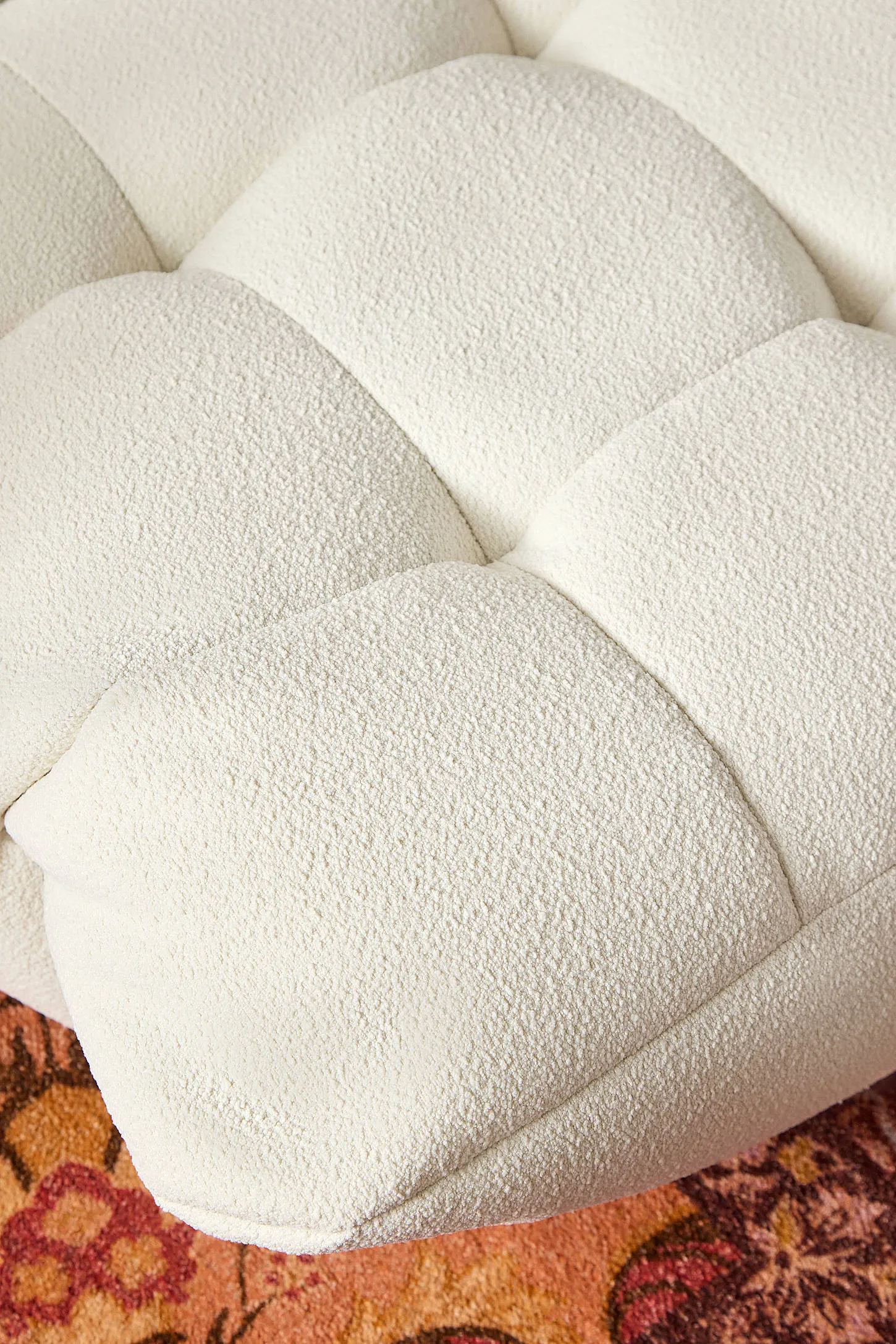 Greta Cream Boucle Bean Bag - Cream 5
