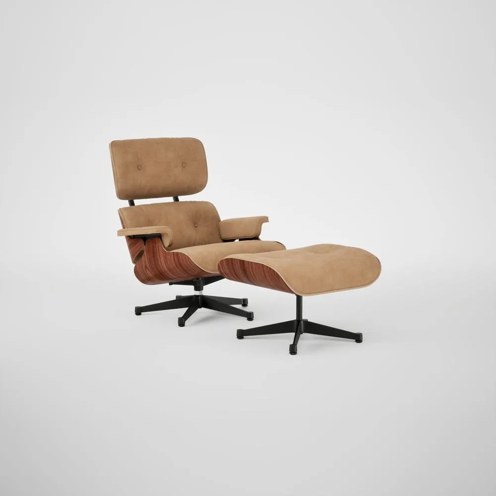 Vitra Eames Lounge Chair & Ottoman Santos Palisander Contemporary L60 01 Caramel Polished Black Base 05 1
