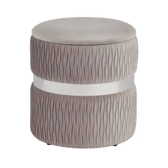 Eden Velvet Storage Footstool 4