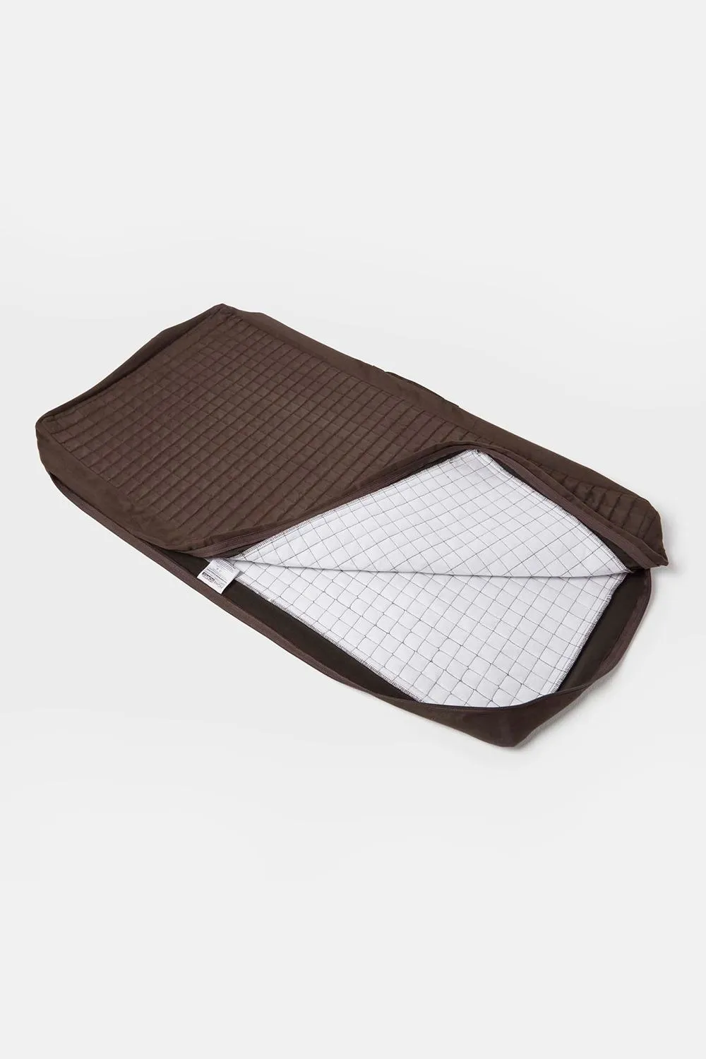 Homescapes Quilted Polyester 2 Seater Orthopaedic Booster Cushion Cover in Chocolate 3