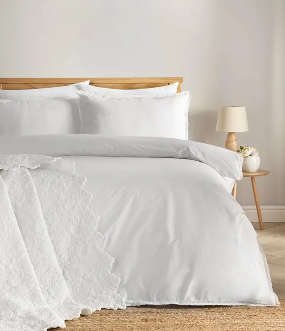 Pure Cotton Lace Duvet Cover & Pillowcase Set 2