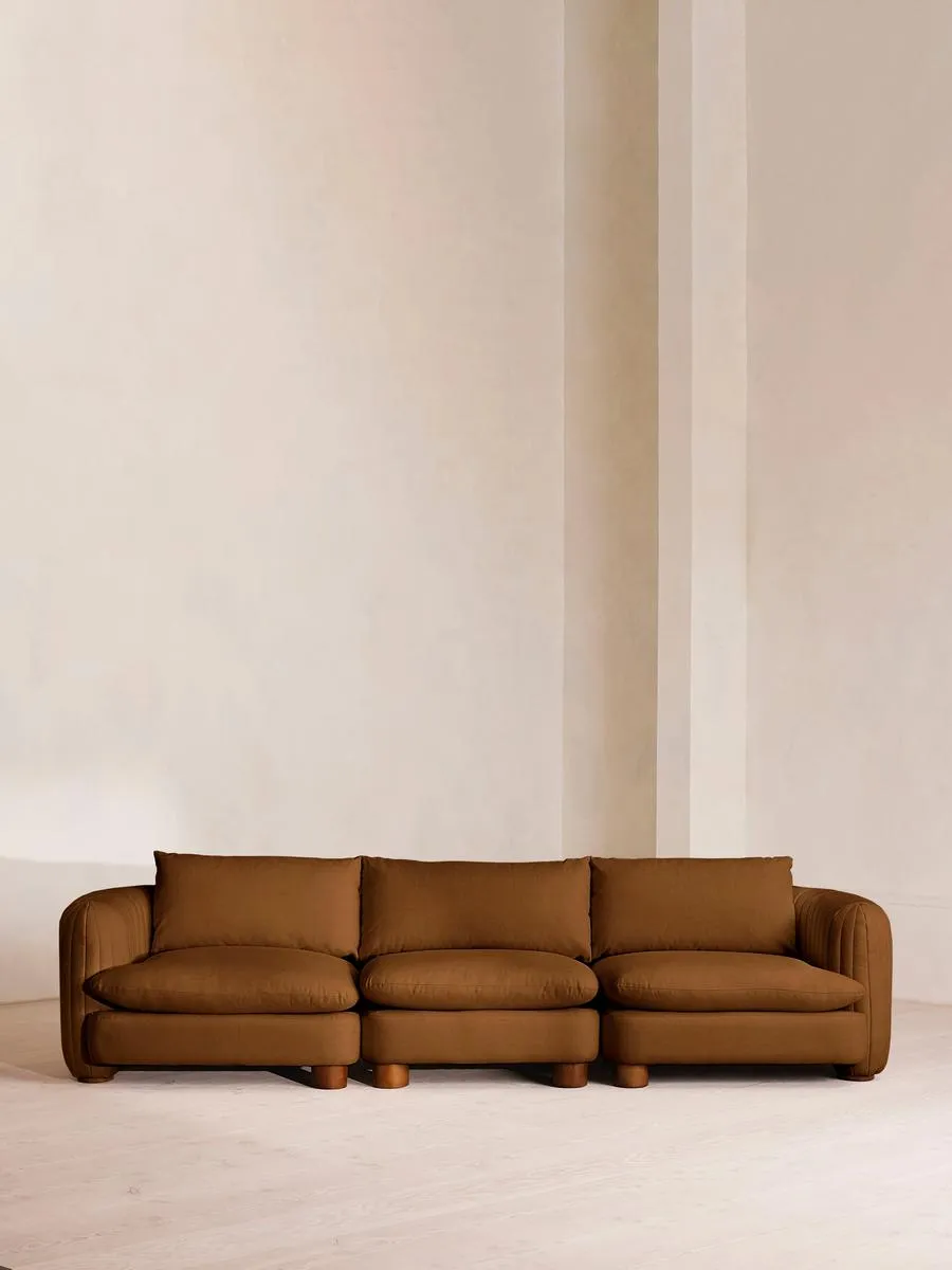 Vivienne Deeper Sit Modular Sofa, Four Seater, Linen, Terracotta