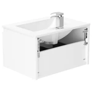 Newland White Basin Unit Single Drawer Suspended - 600mm 2
