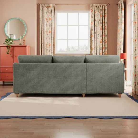 Hattie Tonal Plush Chenille Corner Chaise Sofa 4