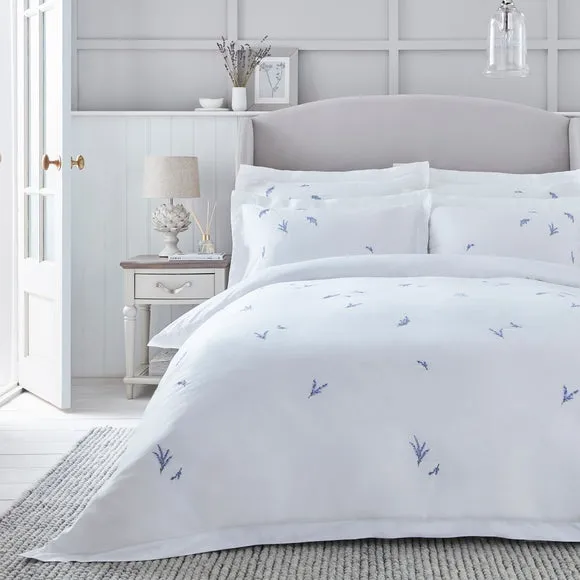 Dorma Ashmore Lavender 100% Cotton Oxford Pillowcase Pair 4