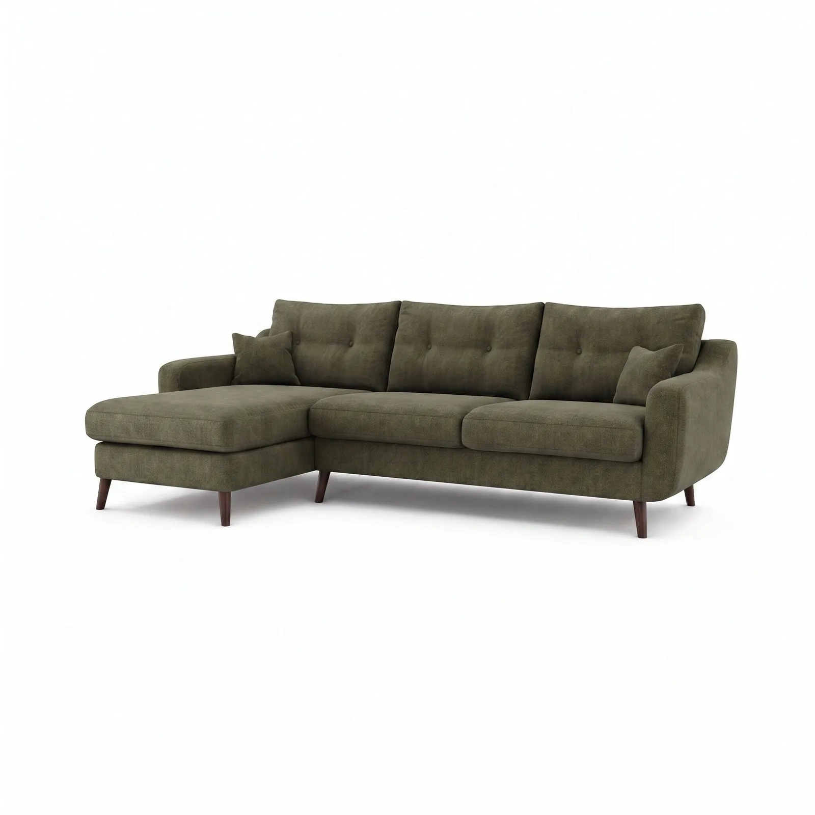 Myers Large Chaise Corner Sofa Left, Green Fabric | Barker & Stonehouse 2