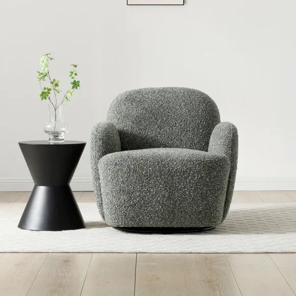 Ila Chunky Chenille Swivel Chair 2