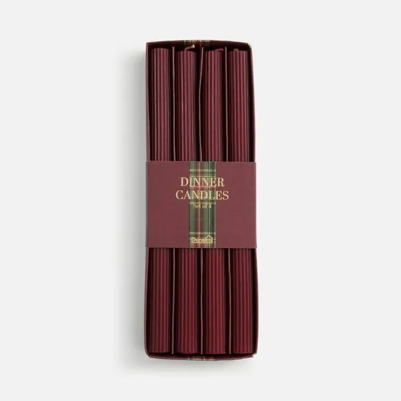 Set of 4 Ribbed Dinner Candles 3