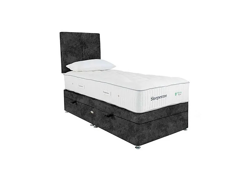 Natural Touch 3000 Side Ottoman Divan Set - Single - Daytona Coal