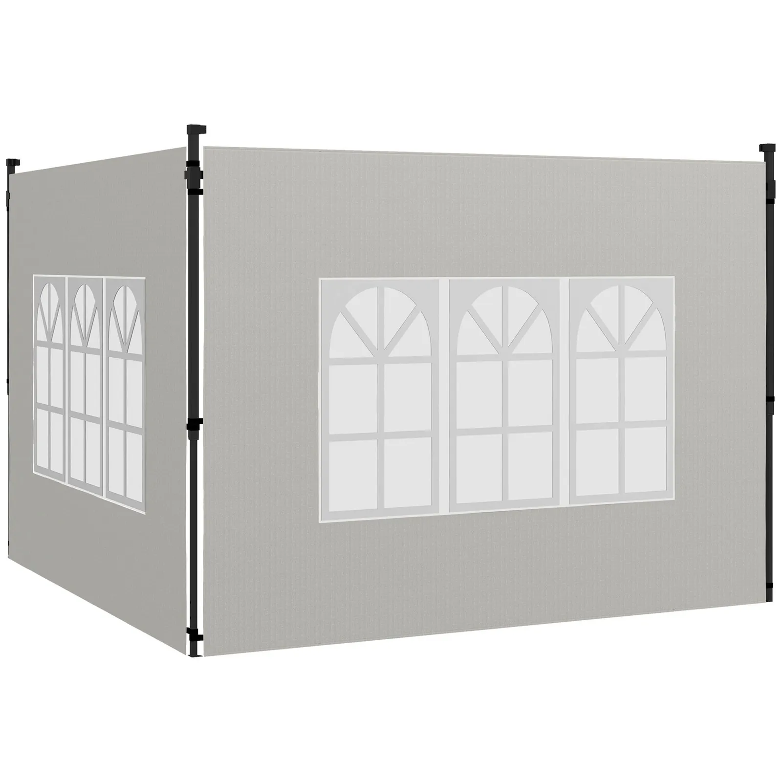 OUTSUNNY Gazebo Side Panels for 3x3(m) or 3x6m Gazebo Canopy, 2 Pack in White 2