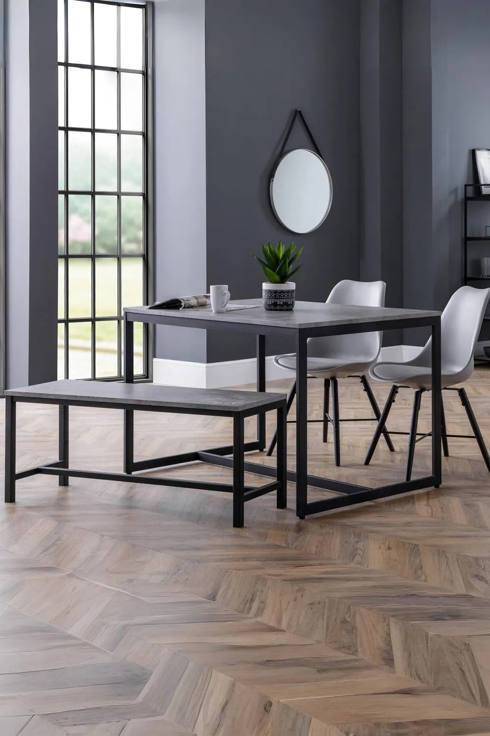 Julian Bowen Staten Rectangular 4-6 Seater Dining Table in Grey 2